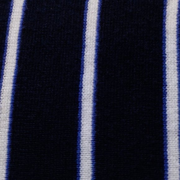 Banana Republic Striped Short Sleeve Sweater Keyhole Back Navy Blue Size M - Picture 7 of 9